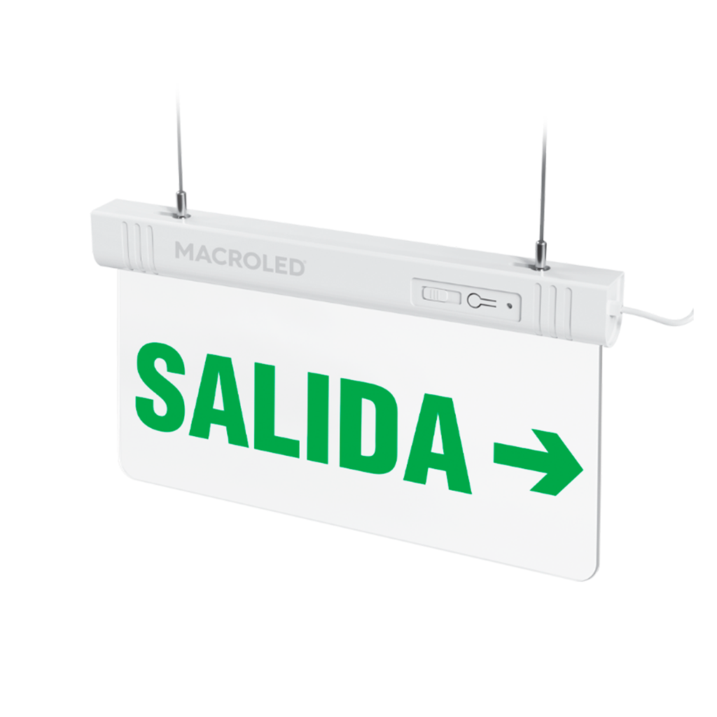 LETRERO LED AUTON. 3HORAS-1W DE SALIDA DE EMERGENCIA LUMINOSO-PE- (SALIDA DERECHA)