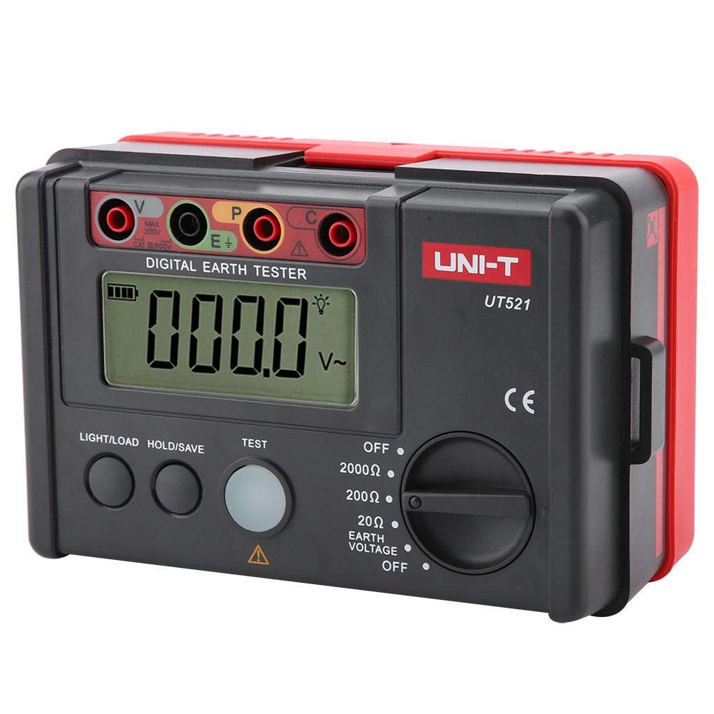 Probador De Resistencia De Tierra, Rango 0.01 Ω A 2000 Ω, Metodo De 2 Y 3 Polos