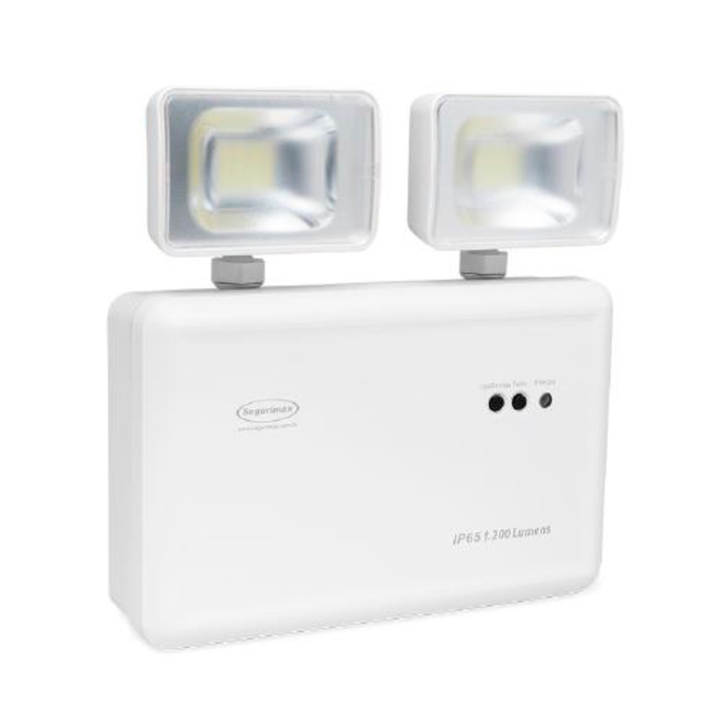 LUMINARIA EMERGENCIA LED 2 FAROS 9.6W 120-240VAC 1200LM 3H IP65