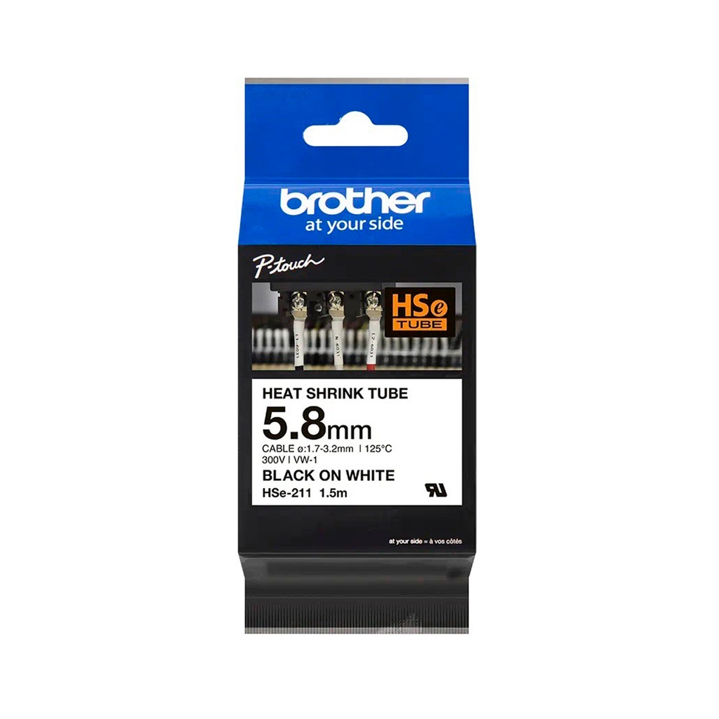 Cinta Termocontraible para rotulador negro sobre blanco 6mm