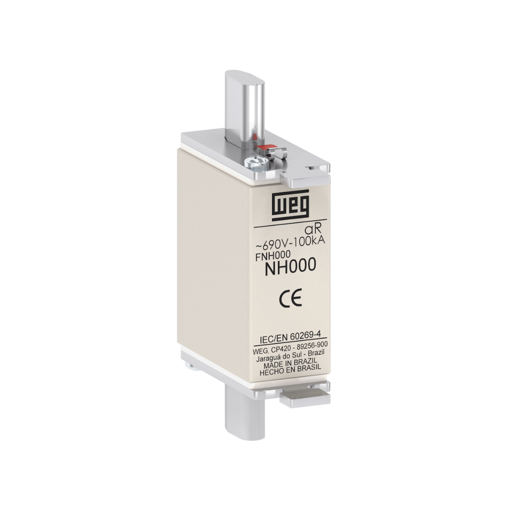 Fusible Ultrarrápido Nh Ar – 50A / 690V / 100Ka / Tamaño 000