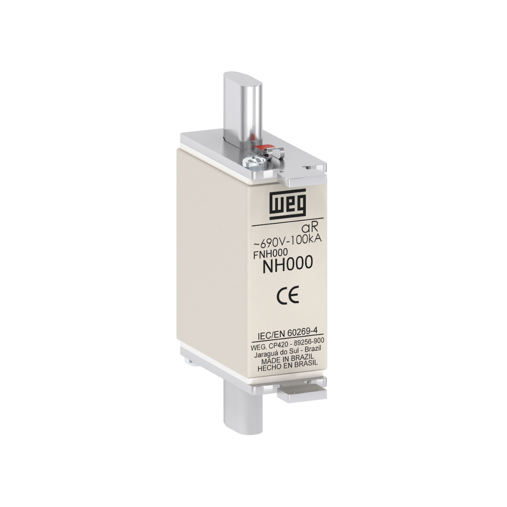 Fusible Ultrarrápido Nh Ar – 80A / 690V / 100Ka / Tamaño 000