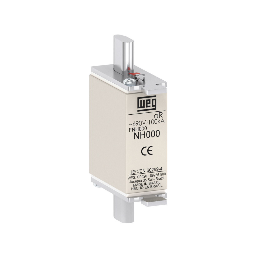 FUSIBLE P/PROTECCION DE SEMICOND. 100AMP. TIPO &quot;NH&quot; CONTACTO CUCHILLA CURVA aR TAM. 000