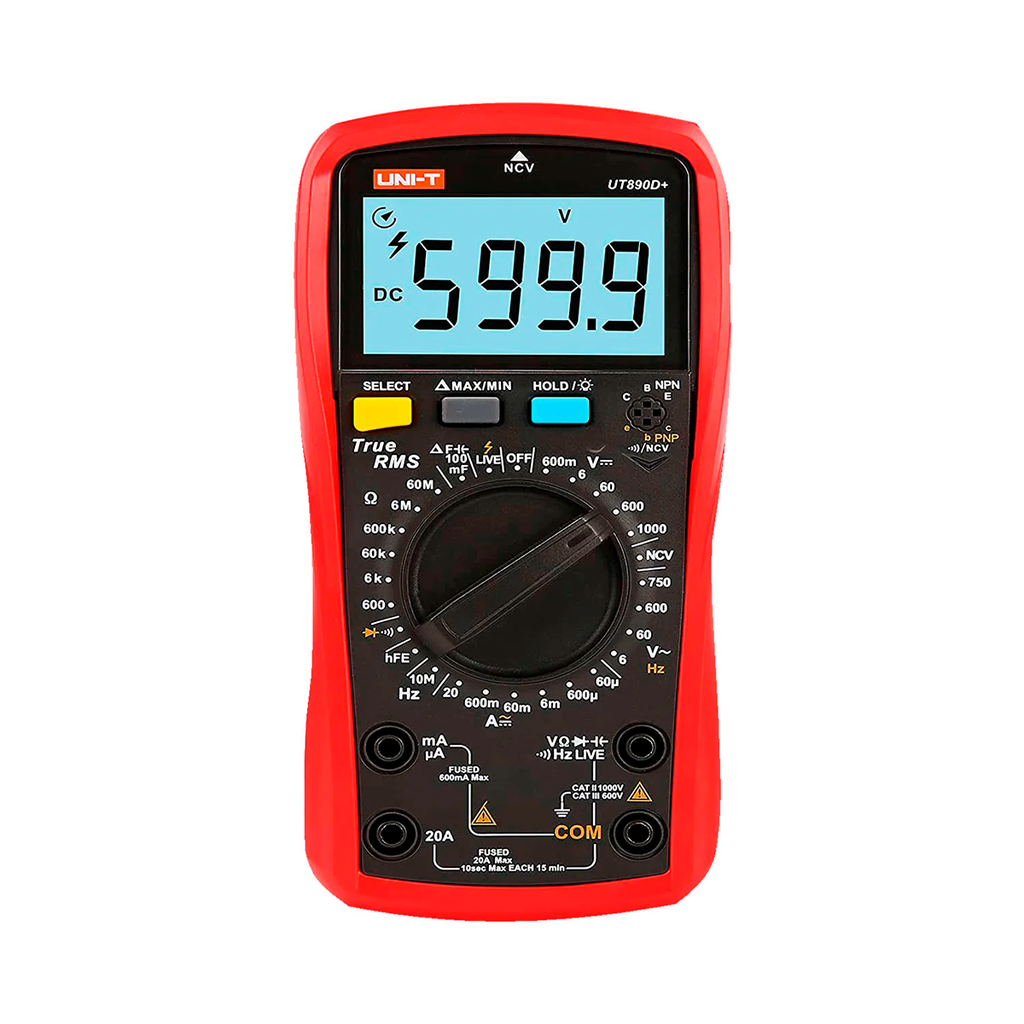 Multimetro Digital True RMS, Medicion De Temperatura Y Capacitancia, Hasta 1000 V