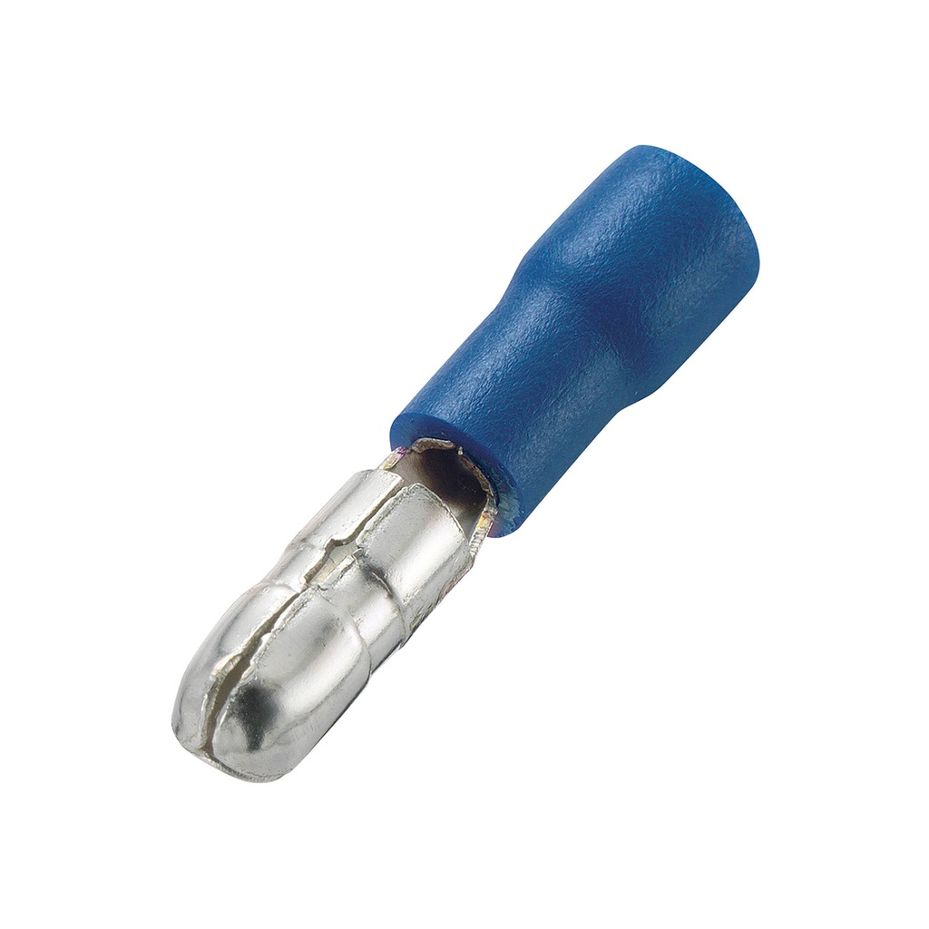 Terminal Aislado Macho Tipo Bala 14-16Awg Azul 100Und