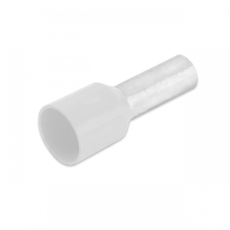 Terminal Sobremoldeado Simple – 22 AWG (0.5mm²) Blanco (100 und)
