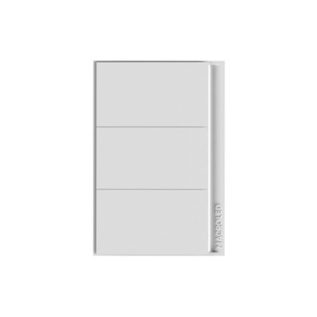TECLA SMART BLANCO MACROLED 3 PULSADORES AC100-240V MAX 10A CON CAPACITOR (NUEVO INGRESO).
