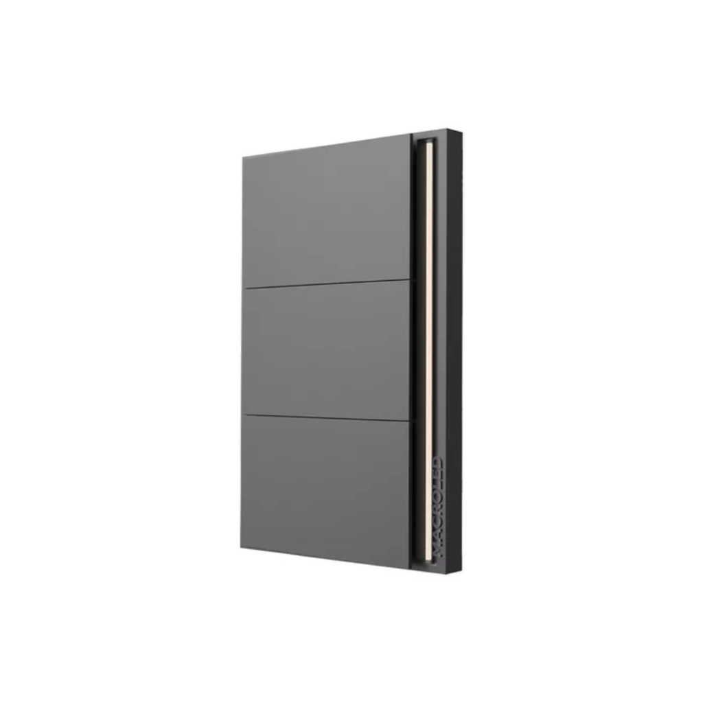 TECLA SMART NEGRO MACROLED 3 PULSADORES AC100-240V MAX 10A CON CAPACITOR (NUEVO INGRESO).