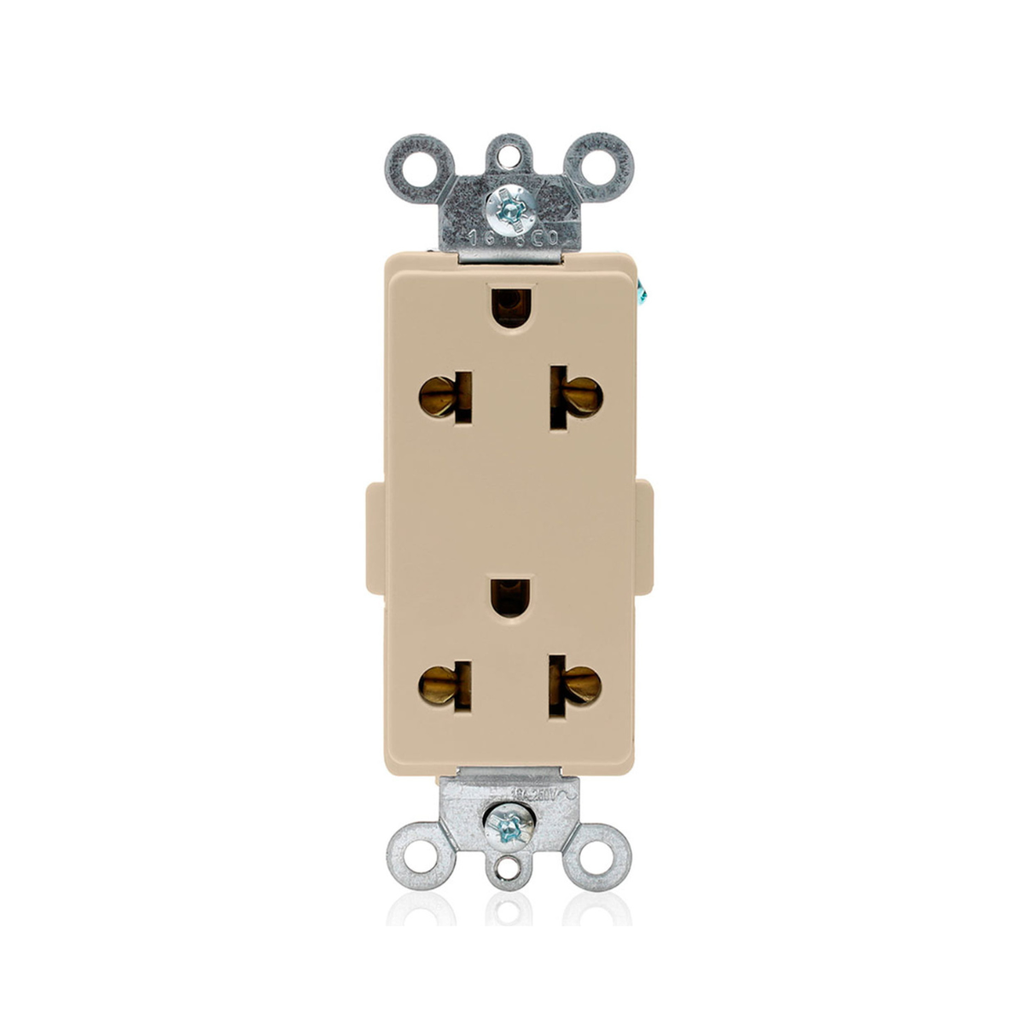 TOMA DOBLE EMPOTRABLE DECORA UNIVERSAL 2X15A L/T 250V O 16A L/T 250V MARFIL