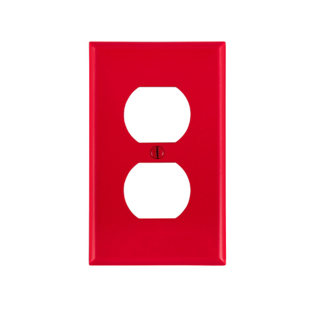 PLACA DOBLE NYLON P/TOMACORRIENTE ROJO