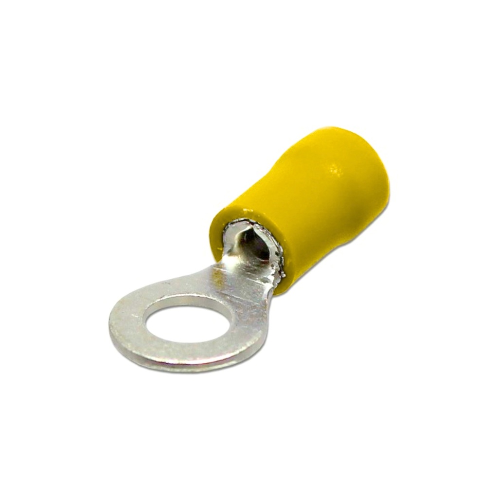 Terminal Ojal Aislado Ø 1/8" (3.5mm) – 12-10 AWG (4-6mm²) Amarillo (100 und)
