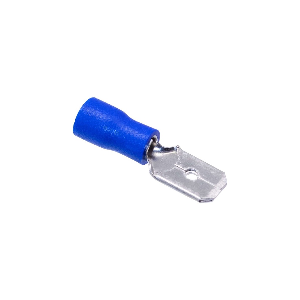 Terminal Macho Aislado 3.8mm (2.8mm ancho) – 16-14 AWG (1.5-2.5mm²) Azul (100 und)