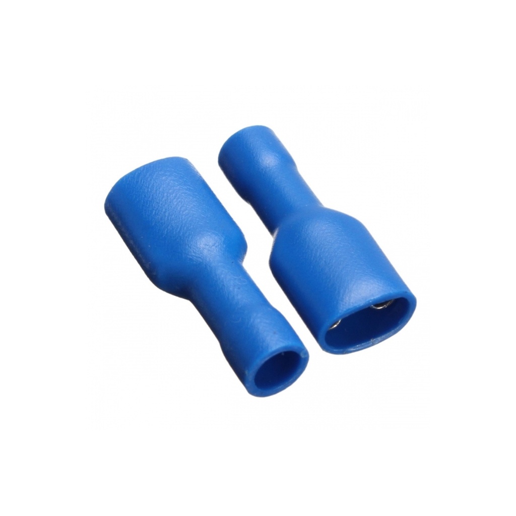 Terminal Hembra Aislado PVC – 16-14 AWG (1.5-2.5mm²) Azul (100 und)