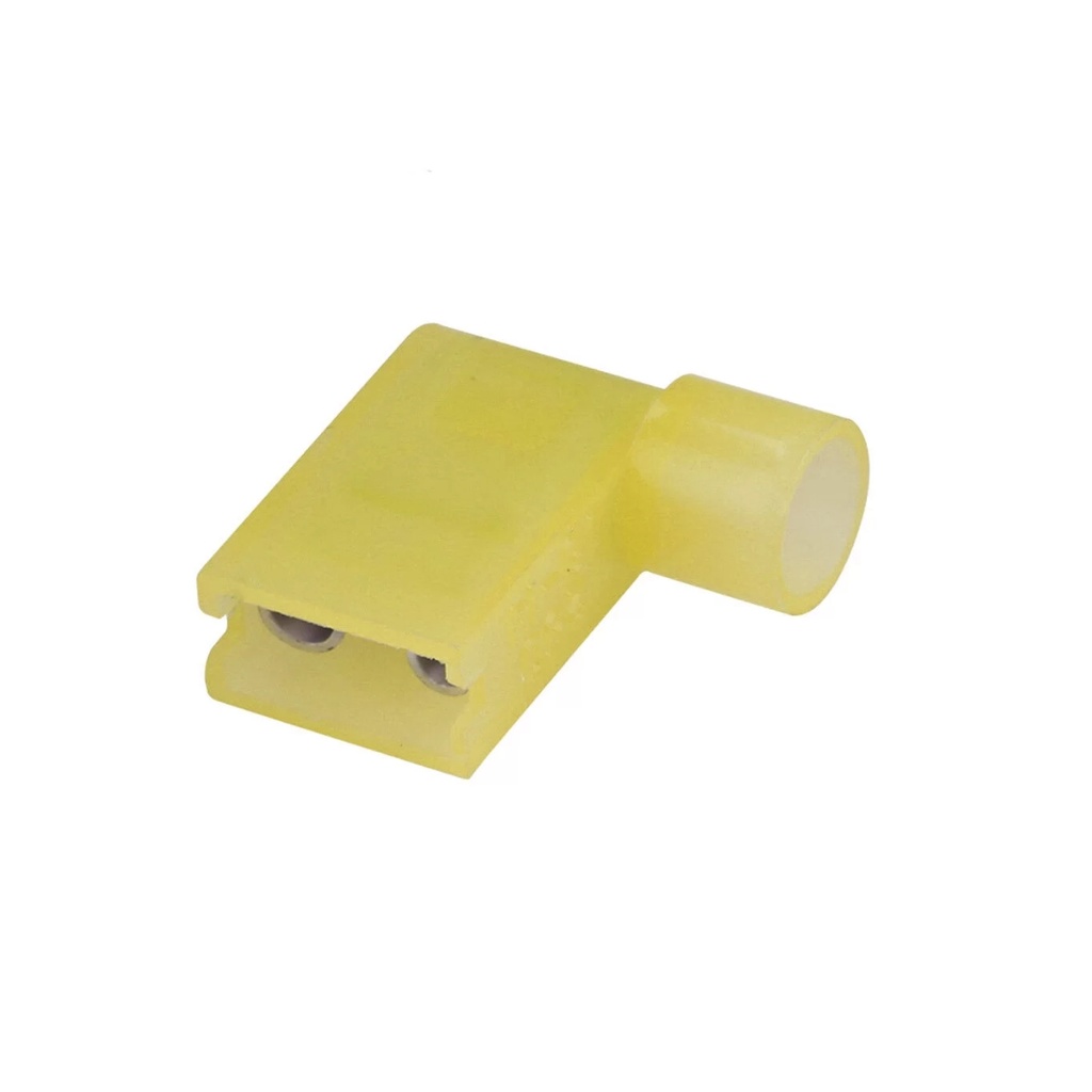 Terminal Hembra Nylon Aislado Tipo Bandera – 12-10 AWG (4-6mm²) Amarillo (100 und)