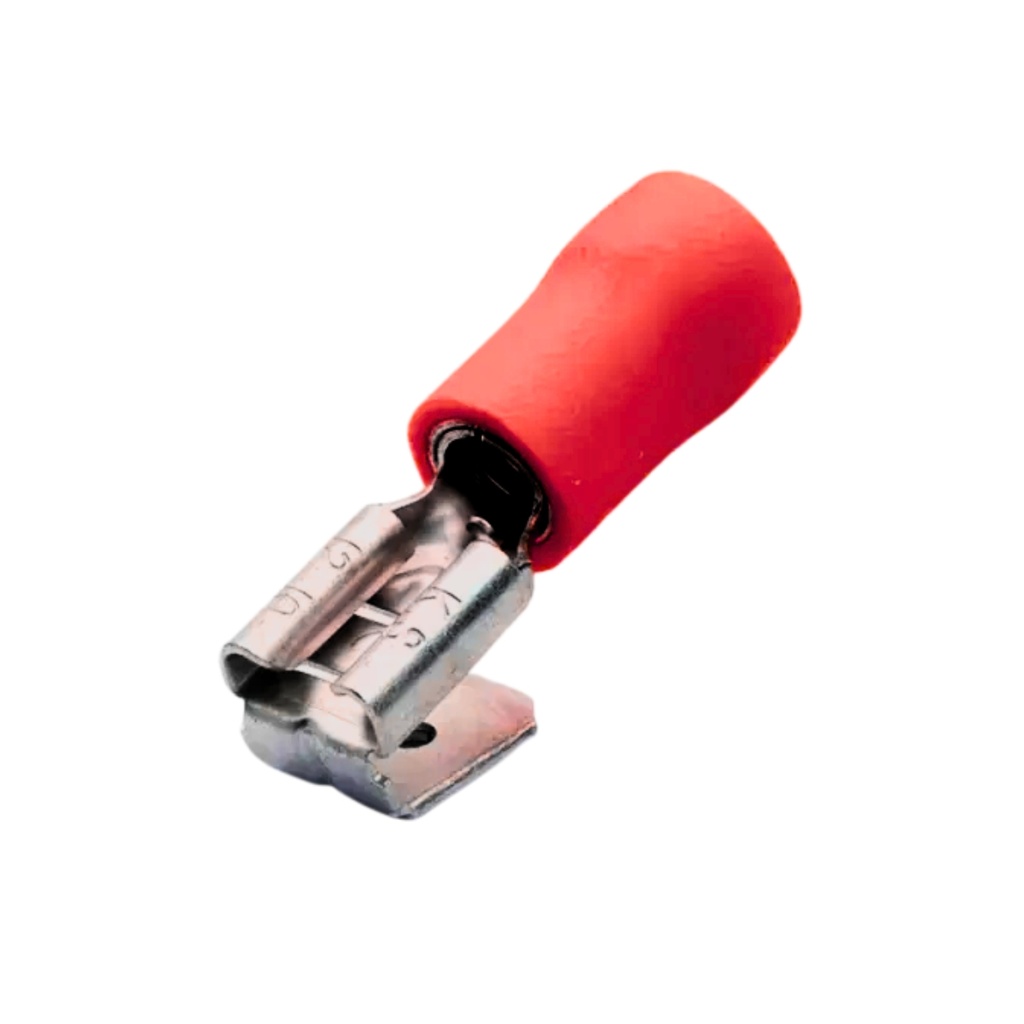 Terminal Rápido Doble Macho-Hembra Aislado – 22-16 AWG (0.5-1.5mm²) Rojo (100 und)