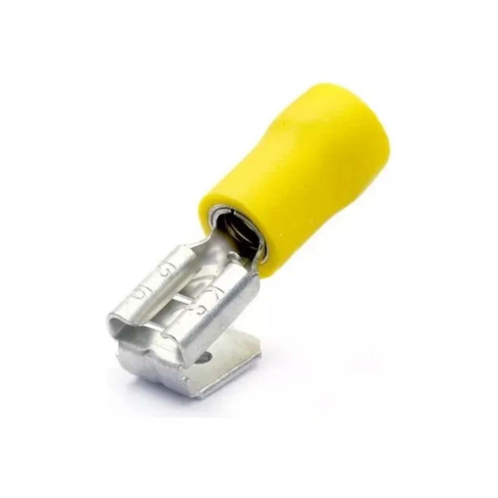 Terminal Rápido Doble Macho-Hembra Aislado – 12-10 AWG (4-6mm²) Amarillo (100 und)