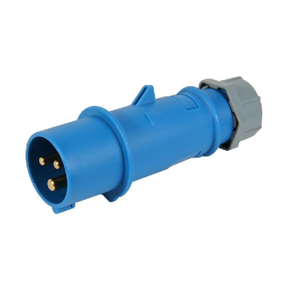 Enchufe 16Amp 2P+T 250V Azul 6H Ip44 