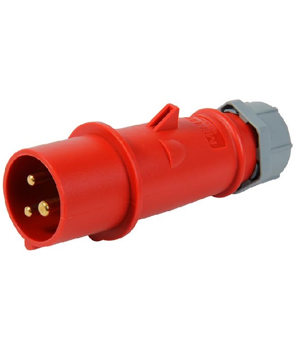 Enchufe 16Amp 2P+T 415V Rojo 9H Ip44 