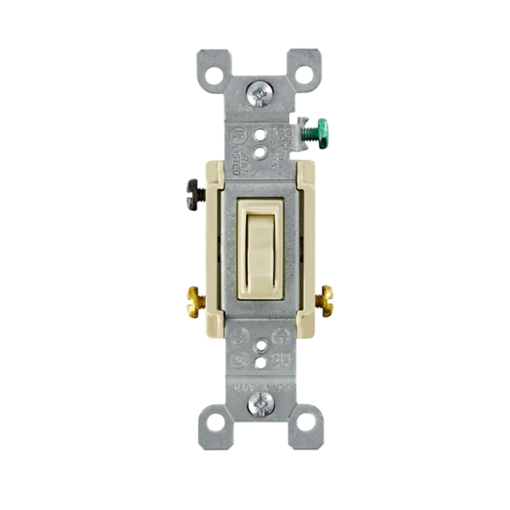 INTERRUPTOR SIMPLE DE PALANCA D/3 CONMUTACION 15A L/T 120V MARFIL