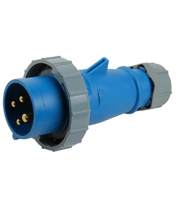 Enchufe 16Amp 3P+T 250V Azul 9H  Ip67