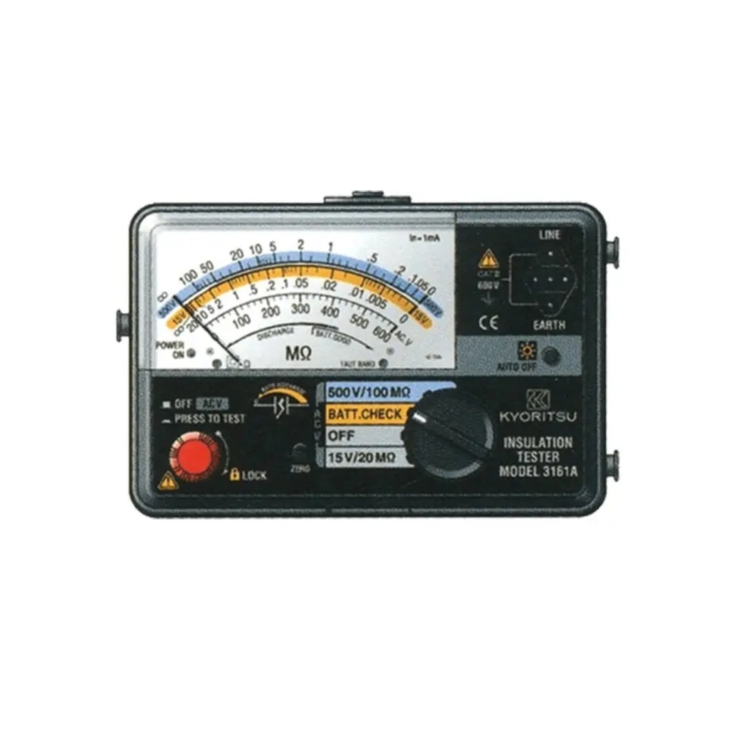 MEGOHMETRO ANALOGO 15/500V 20/100MOHM  3161A KYORITSU       