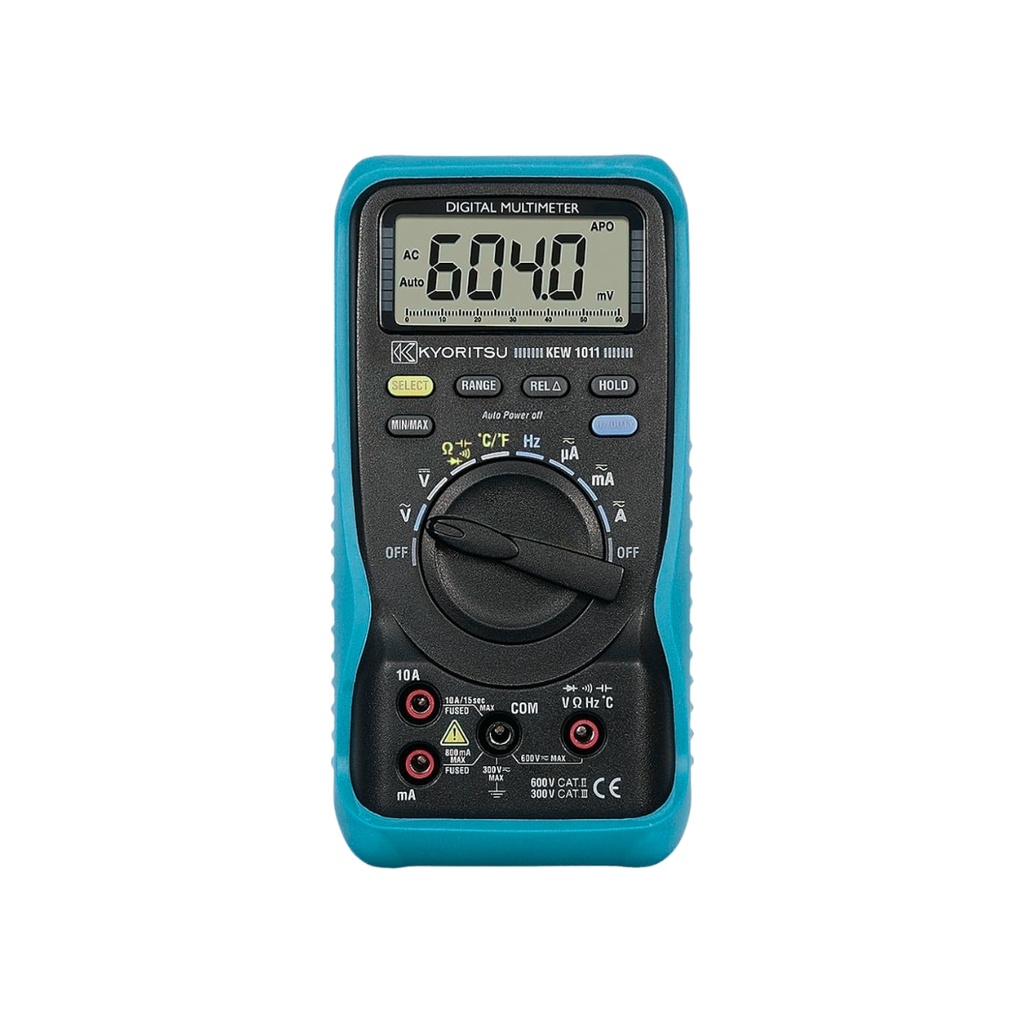 Multimetro digital 10A-AC/DC 600V-AC/DC Hz, T°, 60MΩ, capacitancia, diodo, continuidad CAT. III 300V