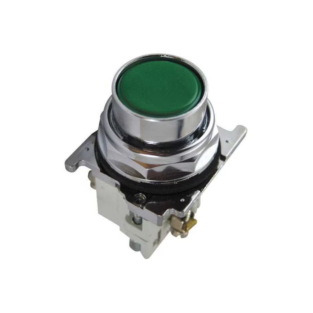 Pulsador rasante verde 30mm 1NA