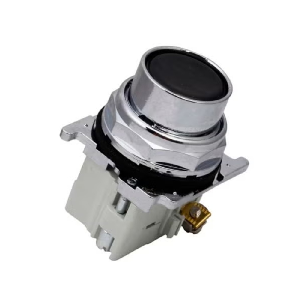 Pulsador rasante negro 30mm 1NA
