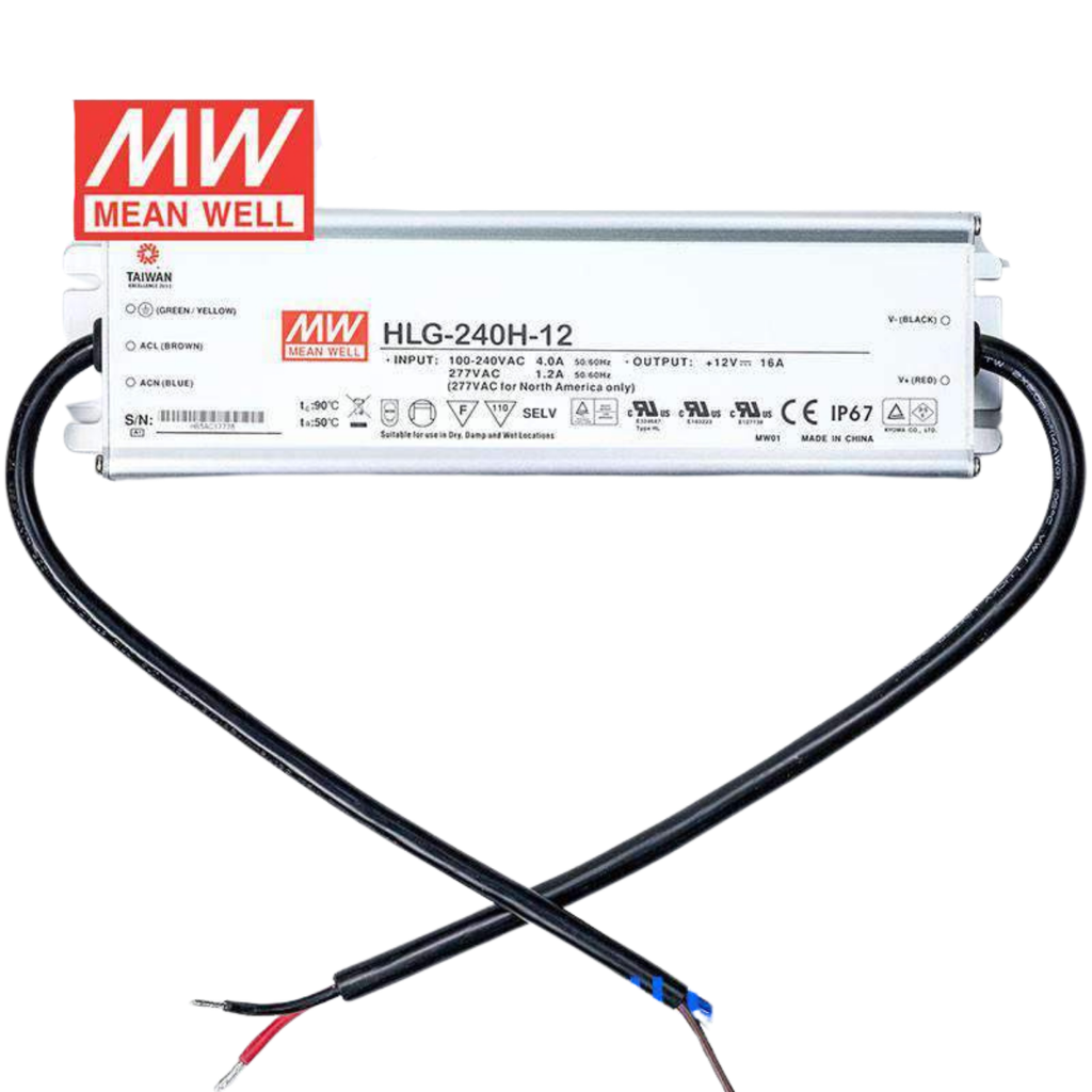 Fuente De Alimentacion LED 240W 12VDC 20A In 90-305VAC IP67 Constant Voltage
