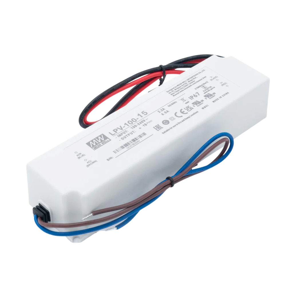 Fuente De Alimentacion LED 100W 15VDC 6.7A In 90-264VAC IP67 Constant Voltage
