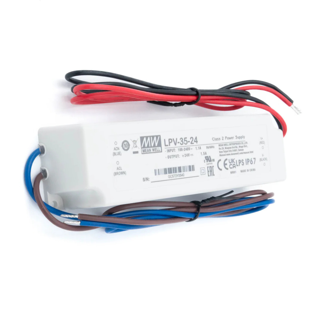 Fuente De Alimentacion LED 35W 24VDC 1.46A In 90-264VAC IP67 Constant Voltage