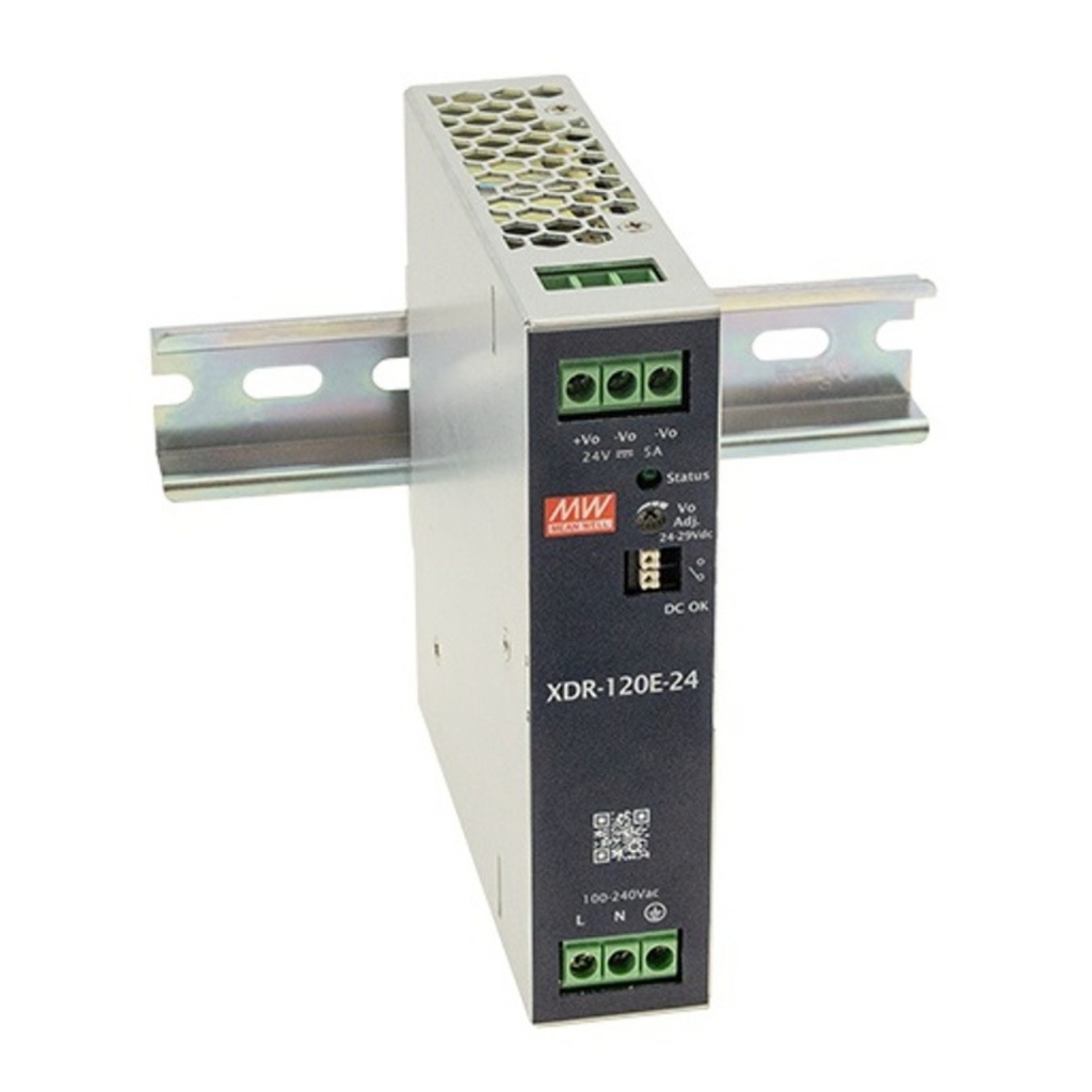 Fuente Riel DIN 120W 24VDC 5A In 85-264VAC (Serie E)