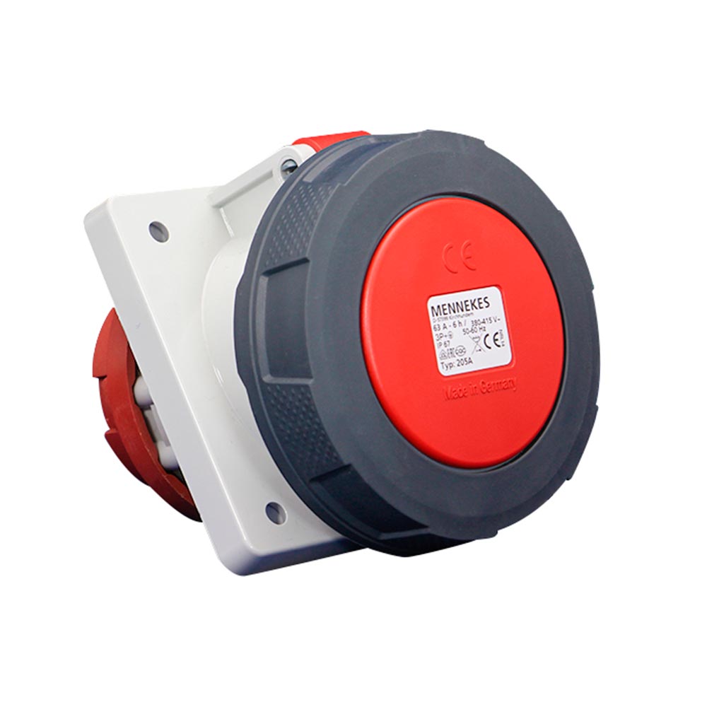 Toma Empotrable 63Amp 3P+T 415V Rojo 6H  Ip67