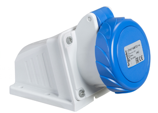 Toma Industrial Adosable 3P+T 16A 250Vac Azul 9H Ip67 