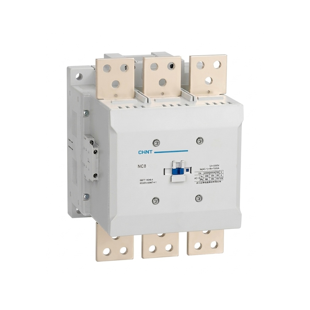 Contactor trifásico 3P 1260 A (AC-1) 1140 V, 2NA+2NC, bobina 100-250 V AC/DC