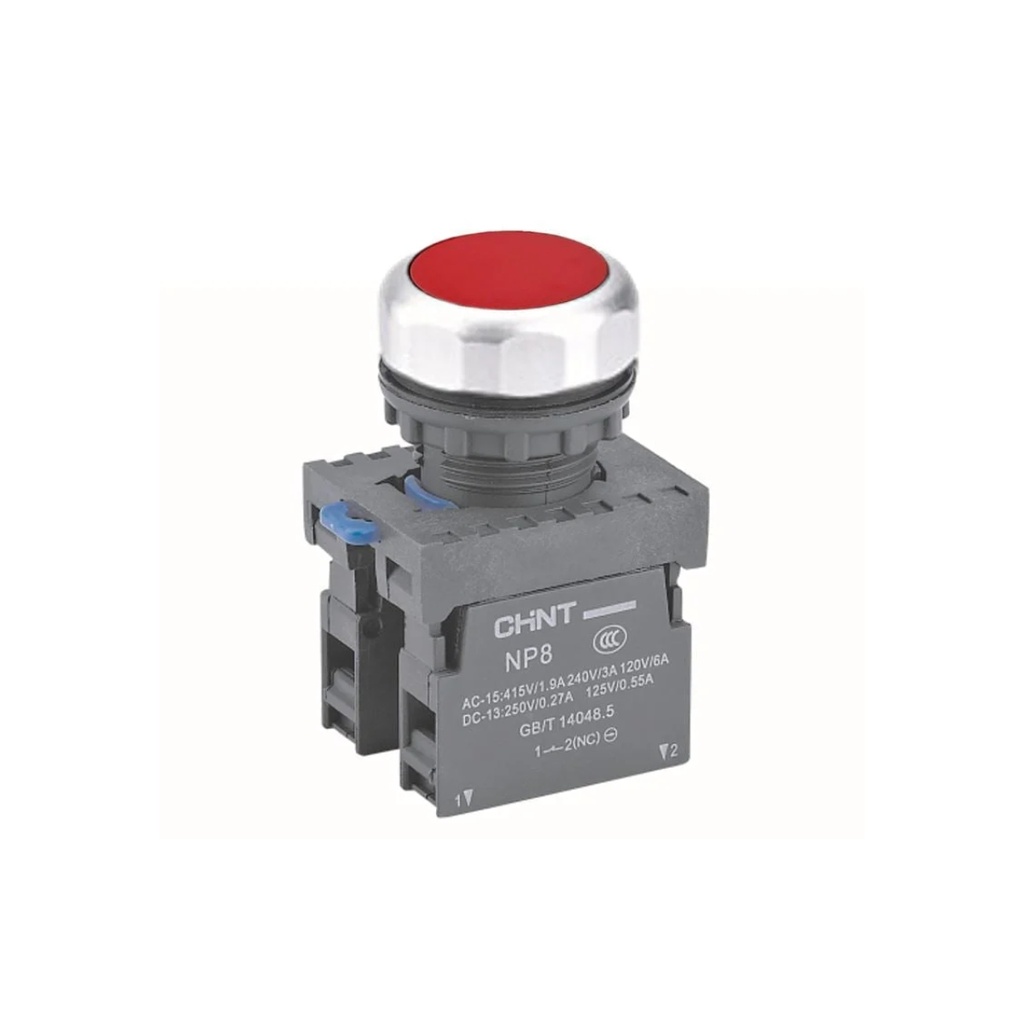 PULSADOR LUMINOSO 24VDC/AC ROJO ø22mm 1NA+1NC