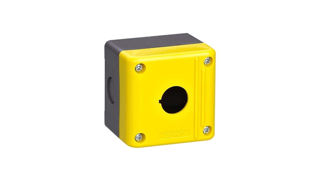 Caja PVC, Autoextinguible, IP65 1 Perf., Amarillo/Gris