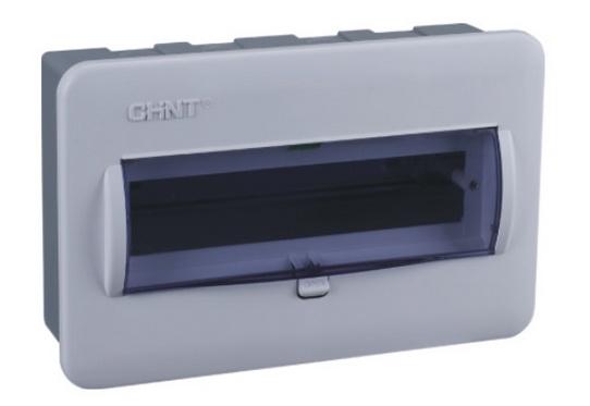 Tablero plástico empotrable c/puerta fumé 12 polos s/tierra IP30