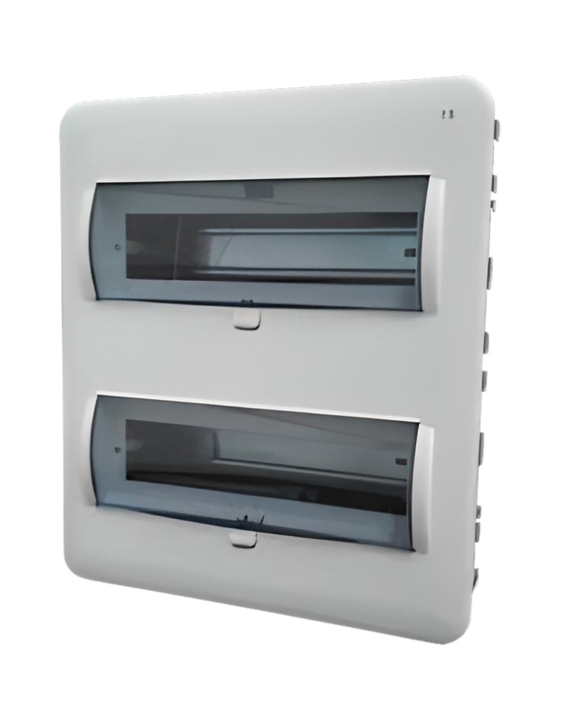 Tablero plástico empotrable c/puerta fumé 24 (2x12) polos s/tierra IP30