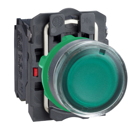 Pulsador Lumin. Rasante Metal Verde Ø22Mm 24Vac/Dc C/Led 1Na+1Nc Harmony 