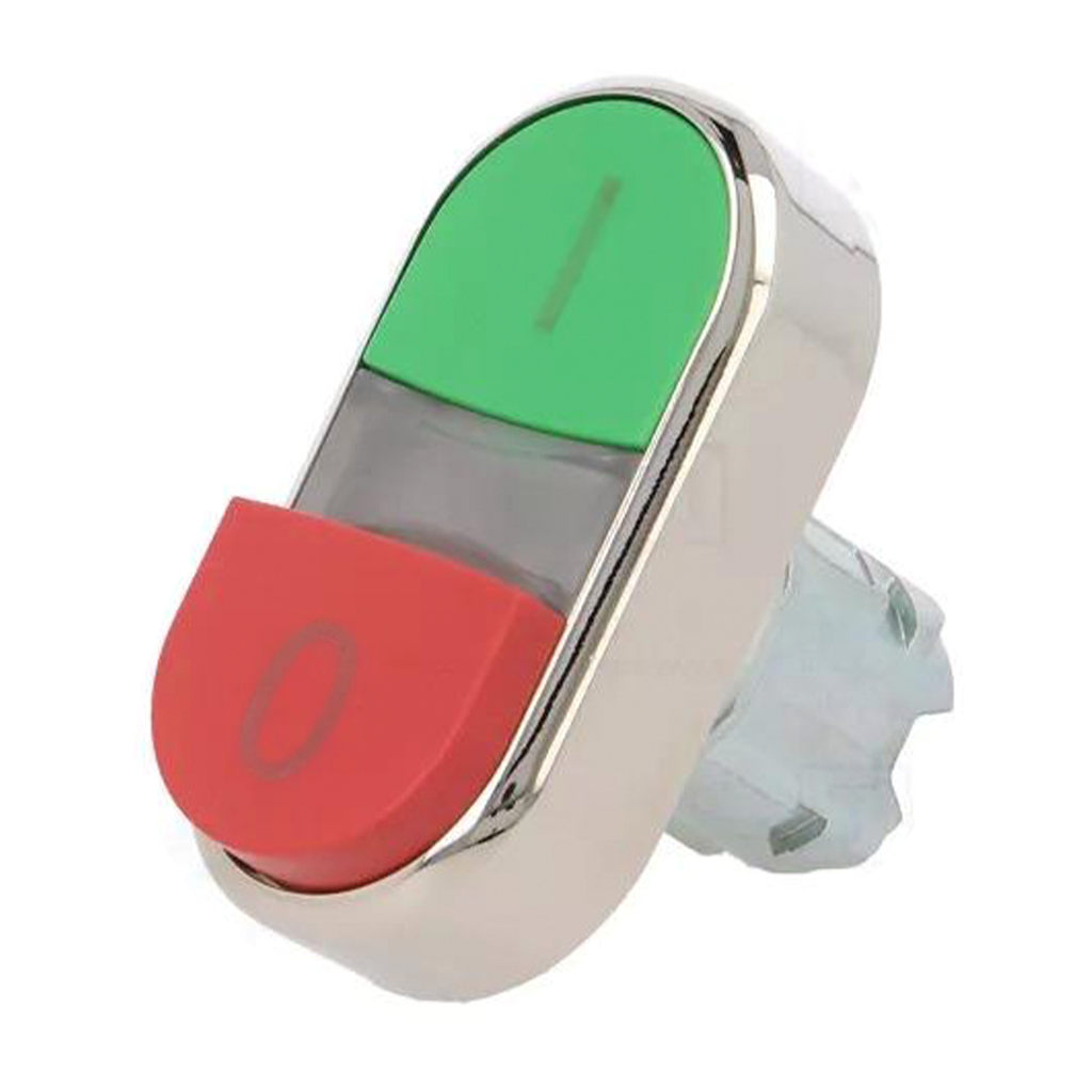 Cabezal para pulsador doble metálico verde I rojo O, serie SIRIUS ACT 3SU10, Ø 22mm, momentáneo, IP66, IP67, IP69K