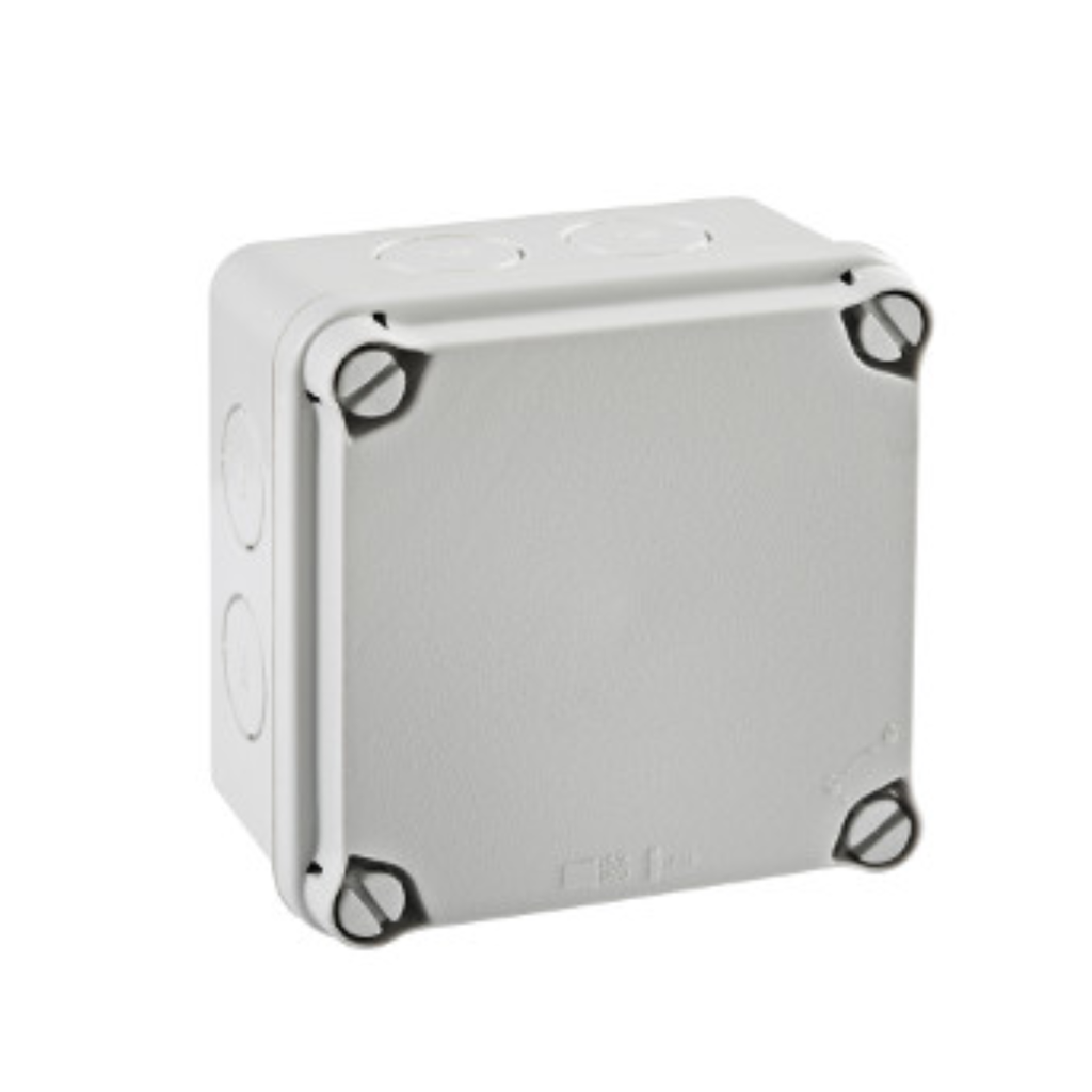Caja de derivación lisa libre de halógeno troquelada  IP67 IK07 113X113X68mm