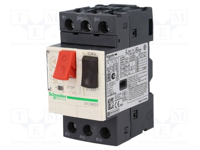 Guardamotor Magnetico 3P Reg. 0.63-1A 400/415Vac 100Ka Tesys 