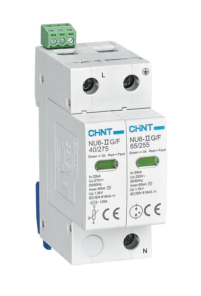 Supresor De Sobretension, Corriente Max. De Descarga 65Ka, Uc 275V, 2 Polos