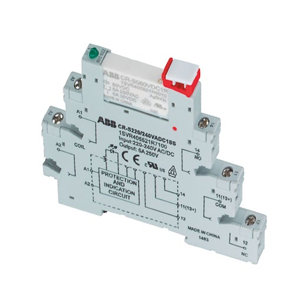 Relé Enchufable 1C/O, 60Vdc, 6A.