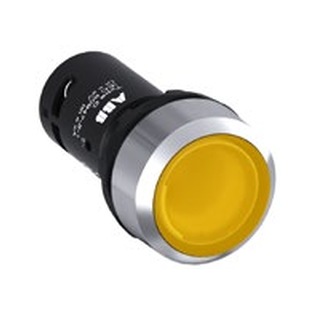 Pulsador Comp Luminoso Bisel Plastico -Amarillo 24Vac/Dc 1Na