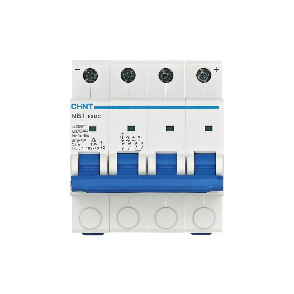 Interruptor Automático 4X4A 6Ka/1000Vdc Curva “C” Iec60947-2 