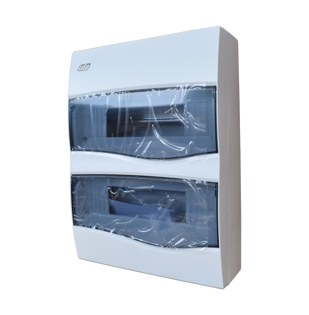 Tablero libre halógeno adosable c/puerta fumé 24 polos s/tierra IP40 IK08
