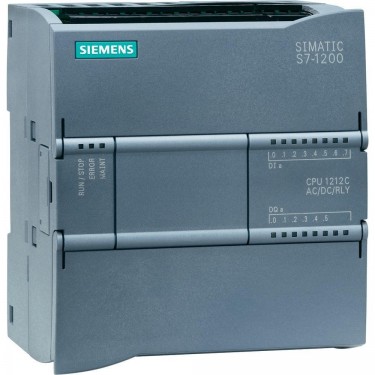 Simatic S7-1200, Cpu 1212C, Cpu Compacta, Ac/Dc/Reles, E/S Integradas: 8 Di 24V Dc; 6 Do Reles 2A; 2 Ai 0 - 10V Dc, Alim