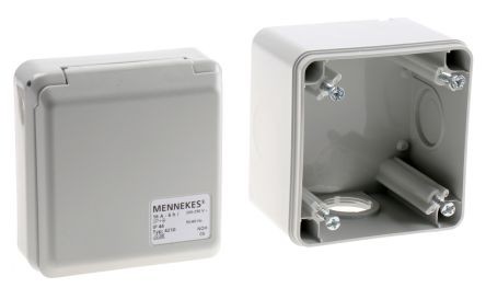 Caja Visible Con Toma Visible C/Tapa 16Amp 2P+T 250V 6H  Ip44